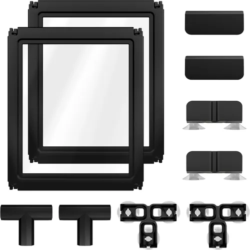 Vista 9 de FXW AuraSpace - Cerca acrílica para perros pequeños, para interiores, 24 pulgadas, 2 paneles, incluye 1 puerta y 1 panel, color negro