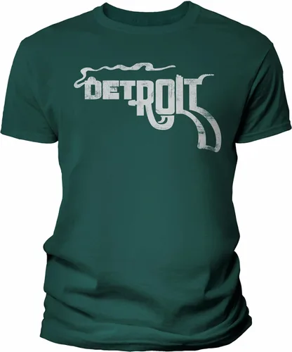 Vista 33 de Detroit Smoking Gun - Camisa para hombre y mujer, estilo vintage, suave Negro