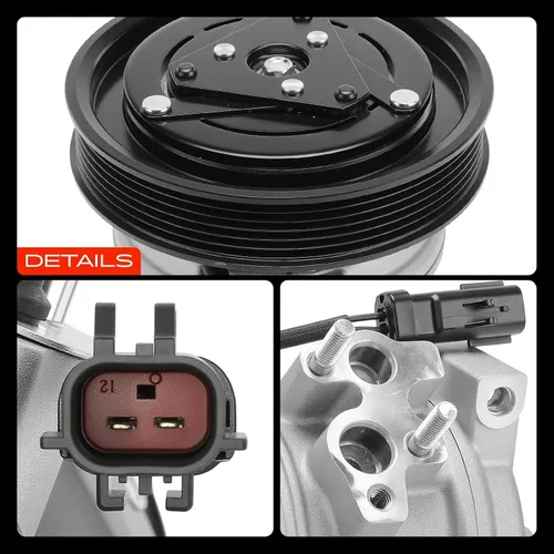 Vista 9 de A-Premium Compresor de CA con embrague compatible con Dodge & Chrysler Dodge Caravan 2001-2002 2004-2007, Chrysler Voyager 2001-2003, solo