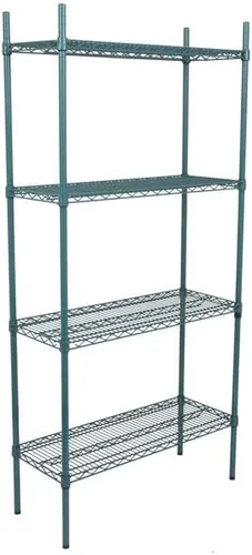 Vista 38 de Kit de 4 estantes de epoxi verde NSF de 21 x 72 pulgadas con postes de 86 pulgadas, estantería de almacenamiento resistente, kit de estantería