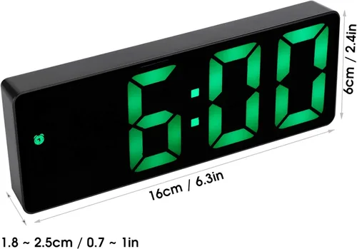 Vista 5 de GLOGLOW Reloj electrónico, Multifuncional Número LED Pantalla Reloj Batería USB Doble Uso Digital Reloj Digital Mesa Rectangular Reloj Digital
