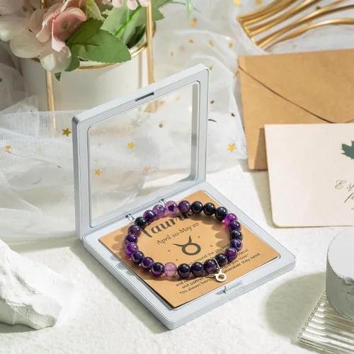 Vista 5 de WATINC Pulseras de constelación del zodiaco Leo Virgo Libra, Sagitario, Escorpio, Capricornio, Acuario, Piscis, Aries, Tauro, Géminis, cáncer