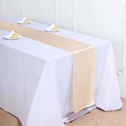 Vista 7 de Efavormart - Camino de mesa de satén de alta calidad para bodas, fiesta de cumpleaños, decoración rectangular y redonda, 12 x 108 pulgadas
