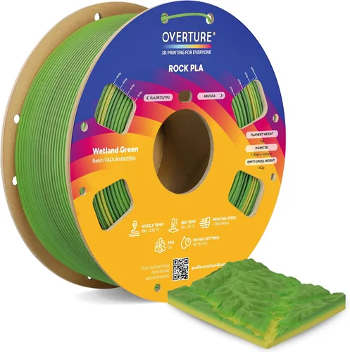 Vista 30 de OVERTURE - Filamento PLA Rock de 1.75 mm, para impresora 3D de mármol, carrete de 2.2 libras, precisión dimensional +/- 0.02 mm, para impresoras FDM