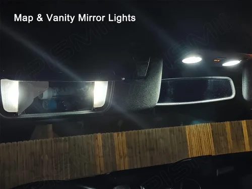 Vista 5 de Xpismii Paquete de 8 luces LED blancas para interiores de 6000 K, compatible con Ford Mustang 2015, 2016, 2017, 2018, 2019, 2020, 2021, con diagrama