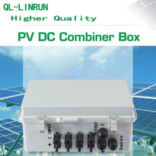 Vista 2 de Caja combinadora para paneles solares, caja combinadora solar con 4 cuerdas, 15 A, dispositivo de protección contra sobretensiones de corriente