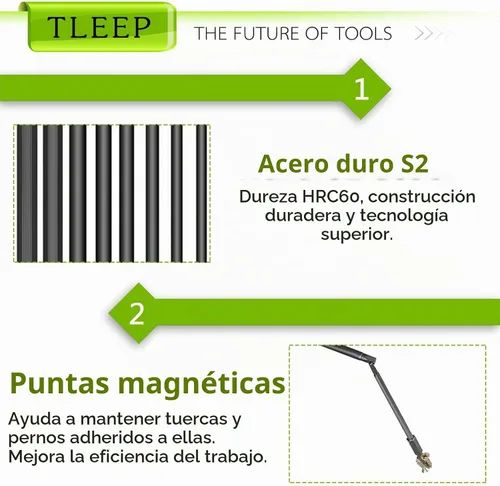 Vista 5 de 10 brocas de llave Allen de cabeza hexagonal de 3.937 in de largo, 1/4 de pulgada, 5/16 a 5/64 pulgadas, SAE, puntas magnéticas para destornillador