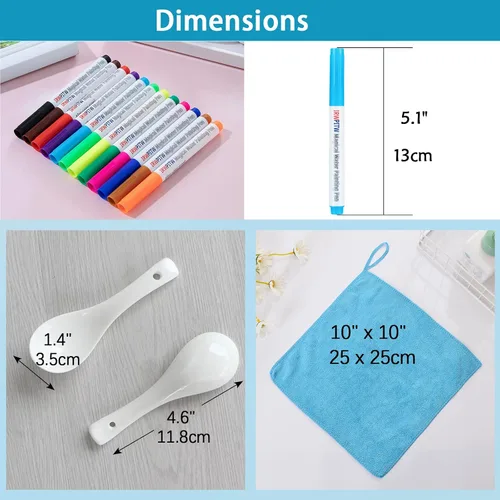 Vista 6 de IRWPITW Paquete de Bolígrafos de Dibujo Mágicos, 8 Colores de Bolígrafos de Pintura Mágica con Agua para Niños, Los Niños Crean Conjunto de Dibujos