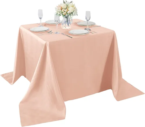 Vista 19 de Mantel rectangular de tela de poliéster lavable de 60 x 120 pulgadas, para decoración de bodas, fiestas, comedores, banquetes