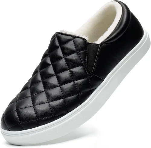 Vista 18 de STQ Zapatos sin cordones para mujer, zapatillas acolchadas de moda Blanco beige