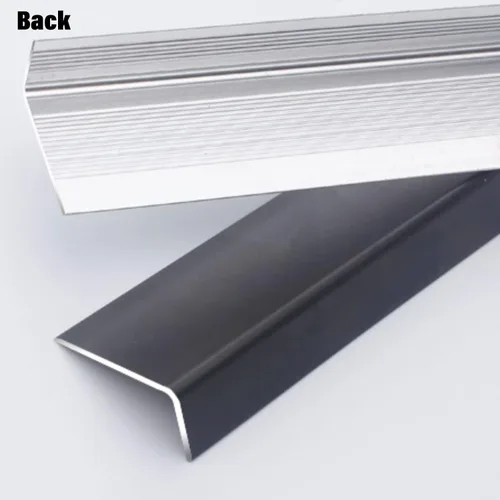 Vista 6 de IBOWZ Protector de nariz de escalera, borde de escalera, tiras de perfil de transición de piso para tablero de madera de vinilo, barra de moldeo