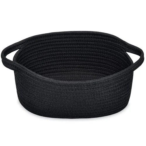 Vista 32 de ABenkle Cesta Pequeña con Asas - Contenedor de Almacenamiento Tejido de Cuerda Decorativo Duradero Cubo Organizador de Estante, Cesta de Regalo
