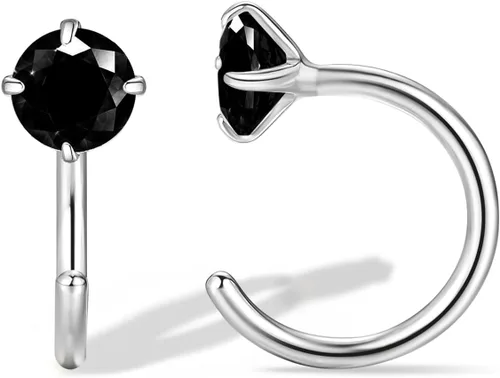 Vista 39 de Aretes pequeños de plata de ley 925 para mujer