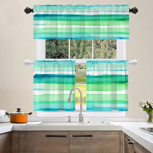 Vista 97 de Shrahala Orange Autumn Autumn Blackout Curtain Tiers, Fall Kitchen Valance Light Blocking Tier Drapes with Rod Pocket, 2 Pack 26 X 24 in