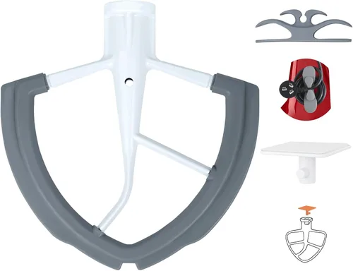 Vista 8 de Varilla Flex Edge para batidora KitchenAid con cabezal inclinable de 4.5-5 cuartos, pala plana con bordes de silicona flexible que sirve como