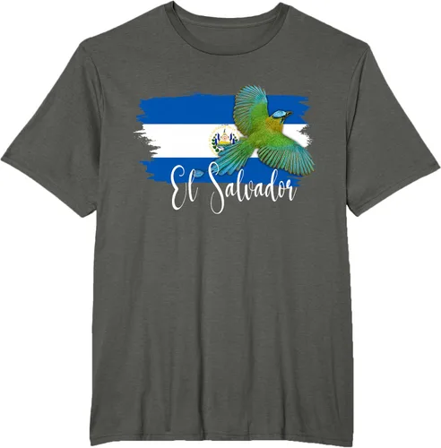 Vista 5 de Camiseta con la bandera de El Salvador, mapa de El Salvador, camiseta de Salvador para mujer, Negro
