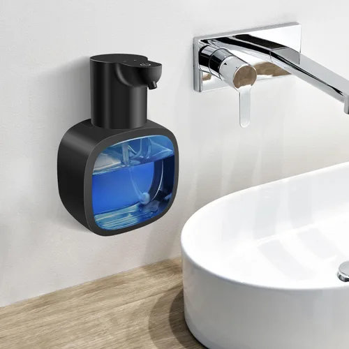 Vista 7 de Dispensador Automático de Jabón Líquido con Capacidad de 500ml / 17oz, Dispensador de Jabón Sin Tocar con Ajuste de 4 Niveles, Recargable, Montado