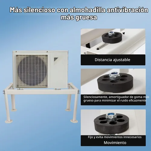 Vista 5 de WeCooper Mini Split Base de piso para 9000-24000 BTU, Soporte de condensador resistente, Soporte de AC Mini Split para sistema de bomba de calor