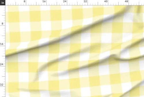 Vista 2 de Spoonflower Tela – Grande amarillo cuadros de cuadros de azúcar frescos impresos en tela de gasa cuarto gordo – costura moda vestidos decoración