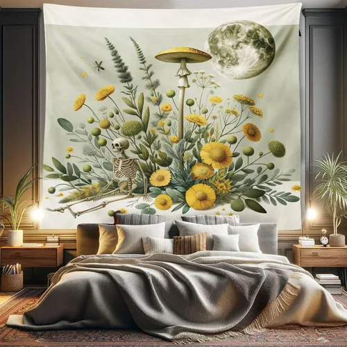 Vista 149 de Ambesonne Tapiz de arte afro, hombre negro fuerte con una corona de trazos impresión de pintura moderna, decoración de tela para colgar en la pared