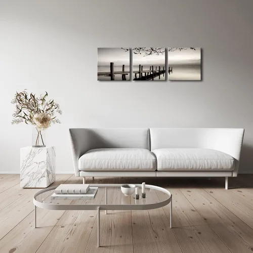 Vista 4 de Ilustraciones de arte moderno para pared de Wieco Art, lienzo decorativo para pared horizontal y enmarcado, obra de arte para el hogar y la oficina
