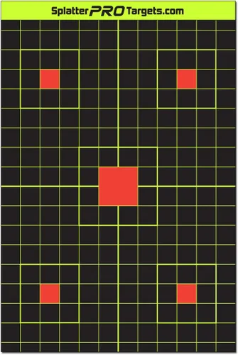 Vista 2 de Objetivos de salpicaduras de 12 x 18. Los disparos estallan con una salpicadura brillante al impactar. Ve tus tomas al instante.