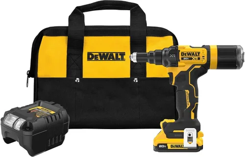 Vista 9 de DEWALT Herramienta de remache inalámbrica MAX XR de 20 V, 1/4 de pulgada, batería y cargador incluidos (DCF414GE2)