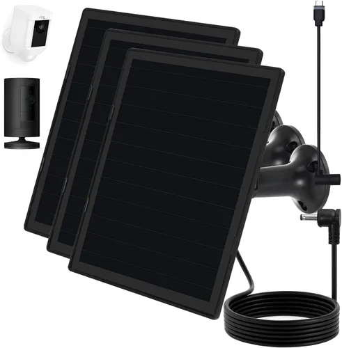 Vista 8 de Cargador de panel solar para cámara Ring, compatible con batería de cámara Ring Stick Up, batería de Ring Spotlight Plus/Pro, resistente al agua