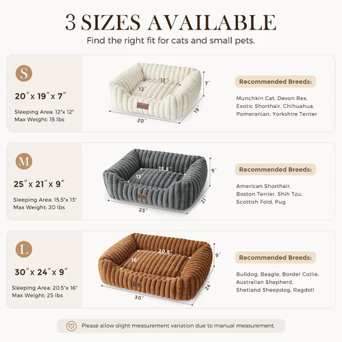 Vista 2 de ZOMISIA Cama para perros pequeños, cama para gatos de interior con funda