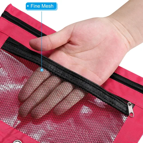 Vista 5 de PATIKIL Estuche para lápices para carpeta de 3 anillos, paquete de 2 unidades, tela Oxford de malla con cremallera, estuche para oficina y hogar