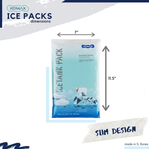 Vista 4 de Komax Bolsas de hielo grandes reutilizables para enfriadores – 12 a 15 horas de paquete de hielo de gel frío para juego de refrigerador – Paquetes