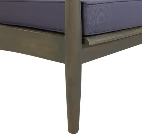 Vista 10 de Christopher Knight Home Willowbrook - Silla de club al aire libre con cojín, madera de acacia, color negro (juego de 2)