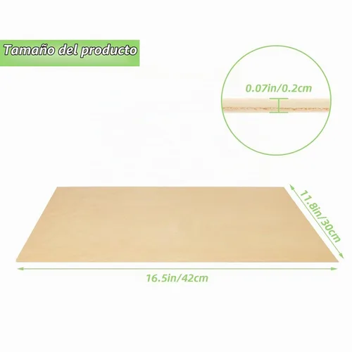 Vista 2 de 12 piezas de hojas de madera contrachapada de abedul báltico de 16 x 12 x 1/16 pulgadas, hojas de madera contrachapada sin terminar para artes