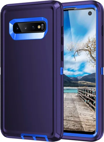 Vista 11 de Funda para Galaxy S10, [sin protector de pantalla] resistente a prueba de golpes, polvo y caídas, 3 capas de protección completa del cuerpo, funda