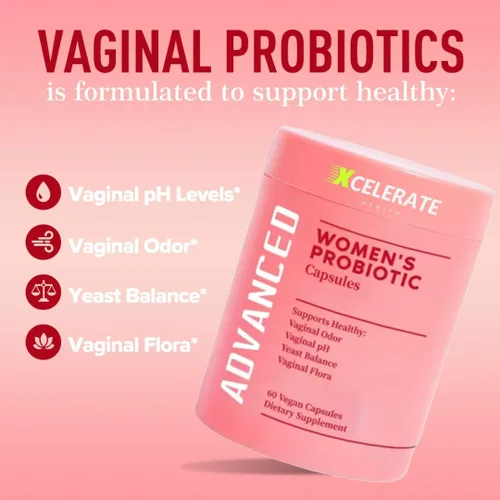Vista 4 de Women's Health - Probiótico femenino - Salud vaginal y apoyo para el equilibrio del pH - Probiótico diario para mujeres con Lactobacillus