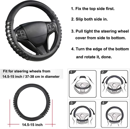 Vista 7 de West Llama - Funda para volante de automóvil, 15 pulgadas
