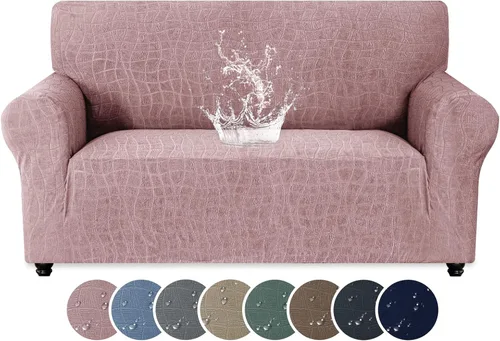 Vista 36 de MAXIJIN Funda impermeable para sillón de sala de estar, 1 pieza elástica con brazos, protector de muebles lavable para perros y mascotas (S, café)