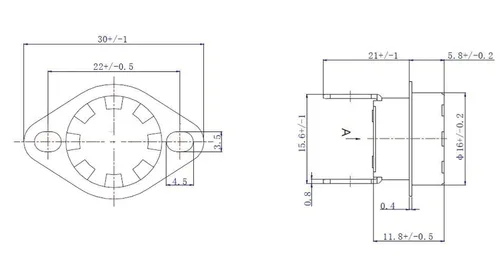 Vista 4 de 10PCS KSD301 KSD303 10A 45 150 C Degrees Celsius Manual Reset Thermostat Normally Closed Temperature Switch (Color : 90C)(100c)