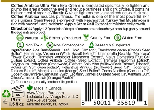 Vista 4 de Caffeine Ultra Firm Eye Cream - Potente crema hidratante, suavizante y reafirmante para los ojos. Combate las arrugas, la hinchazón y las ojeras