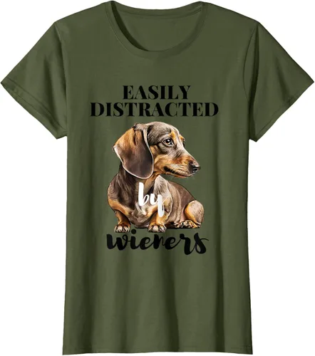 Vista 48 de Easy Distracted By Wieners Dachshund - Camiseta divertida para perro Weiner, Azul