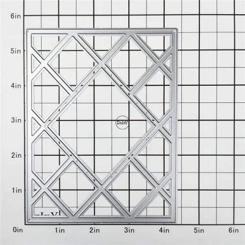Vista 2 de DzIxY Troqueles de corte de metal de fondo geométrico para hacer tarjetas, papel de gofrado, troquelados, plantillas de máquina de álbumes