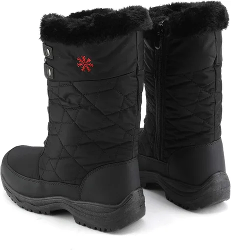 Vista 3 de DREAM PAIRS Botas de nieve de invierno con forro de piel sintética para mujer