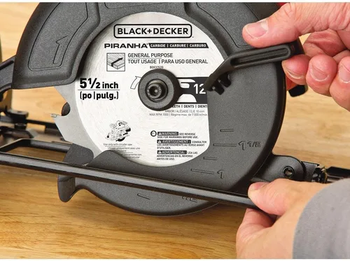 Vista 4 de BLACK+DECKER Sierra circular inalámbrica de 20 V MAX de 5-1/2 pulgadas, herramienta solo con IRWIN Tools MARATHON Hoja de sierra circular