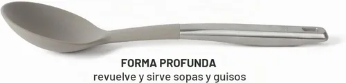 Vista 4 de Calphalon Cuchara de cocina Prime, cuchara de cocina con cabeza de silicona y mango de acero inoxidable, resistente al calor, cuchara antiadherente