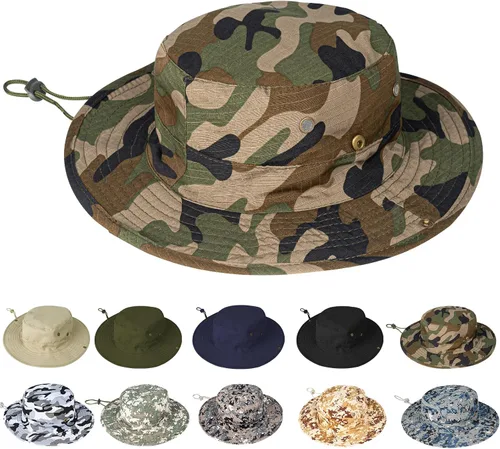 Vista 14 de Sombreros de sol para hombres y mujeres, sombrero de safari plegable 1pack-beigesleeves