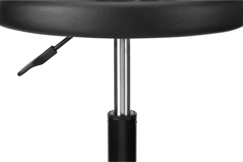 Vista 6 de Performance Tool W85011 Taburete de bar giratorio neumático con respaldo, giro de 360 grados, estructura de acero resistente, negro