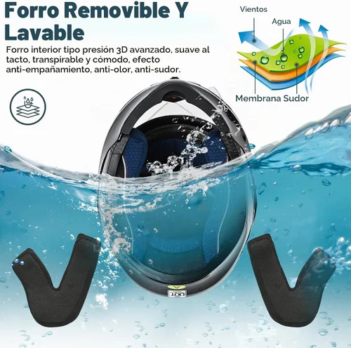 Vista 7 de Casco modular Bluetooth para motocicleta, aprobado por DOT, de cara completa con visor abatible, de doble visera, con altavoces duales y micrófono