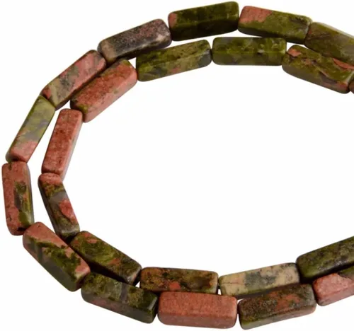 Vista 38 de Espaciador de tubo rectangular de amazonita de piedra natural de 0.157 x 0.512 in, cuentas sueltas para manualidades, pulseras, collares, joyería