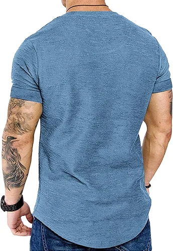 Vista 4 de COOFANDY Paquete de 2 camisetas de manga corta con cuello en V para hombre