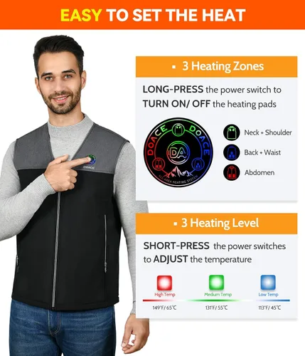 Vista 3 de DOACE Heated Vest for Men & Women, Smart heated Jacket, Battery Not Included